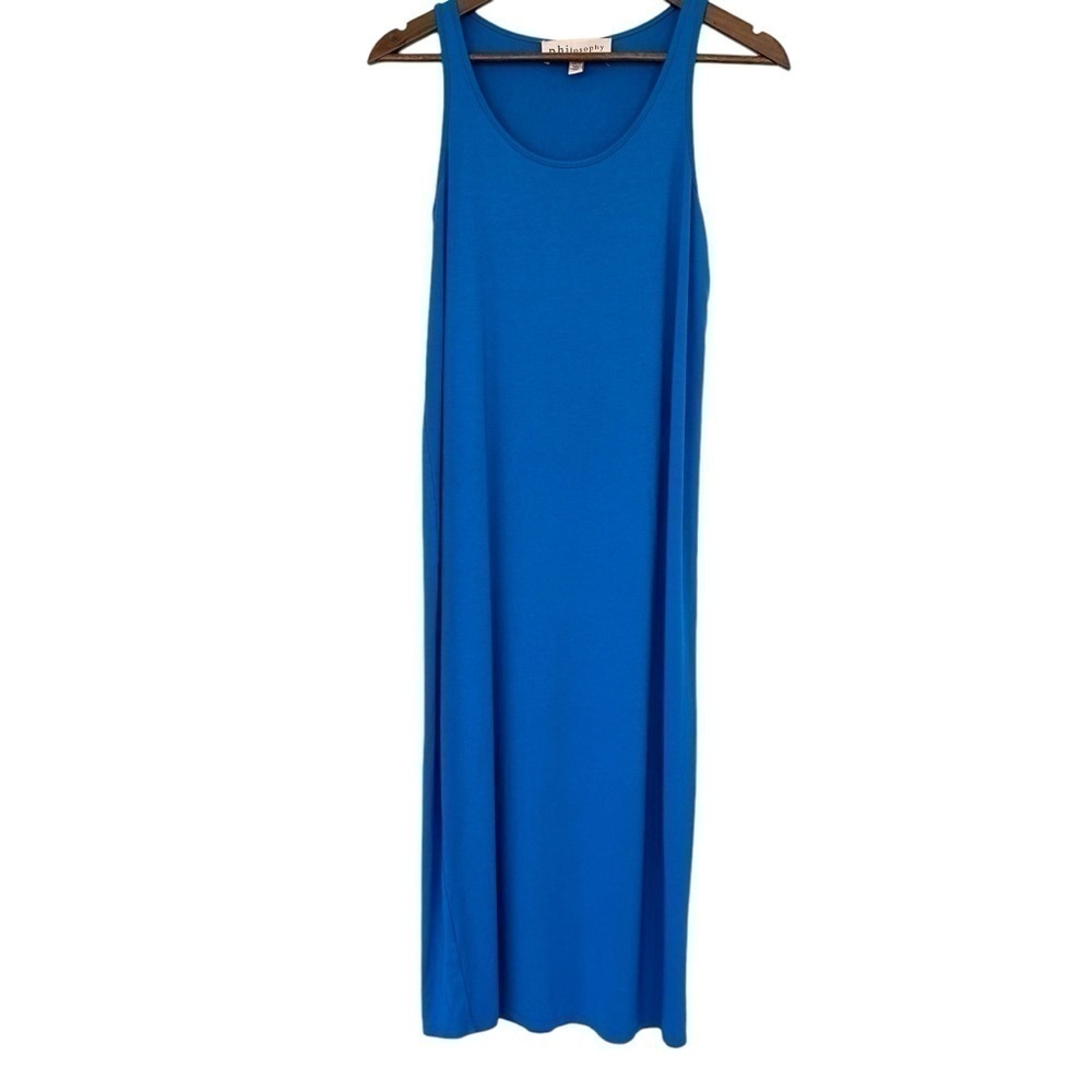 Philosophy popover dress, sleeveless, scoop neck, midi, slim fit, stretch